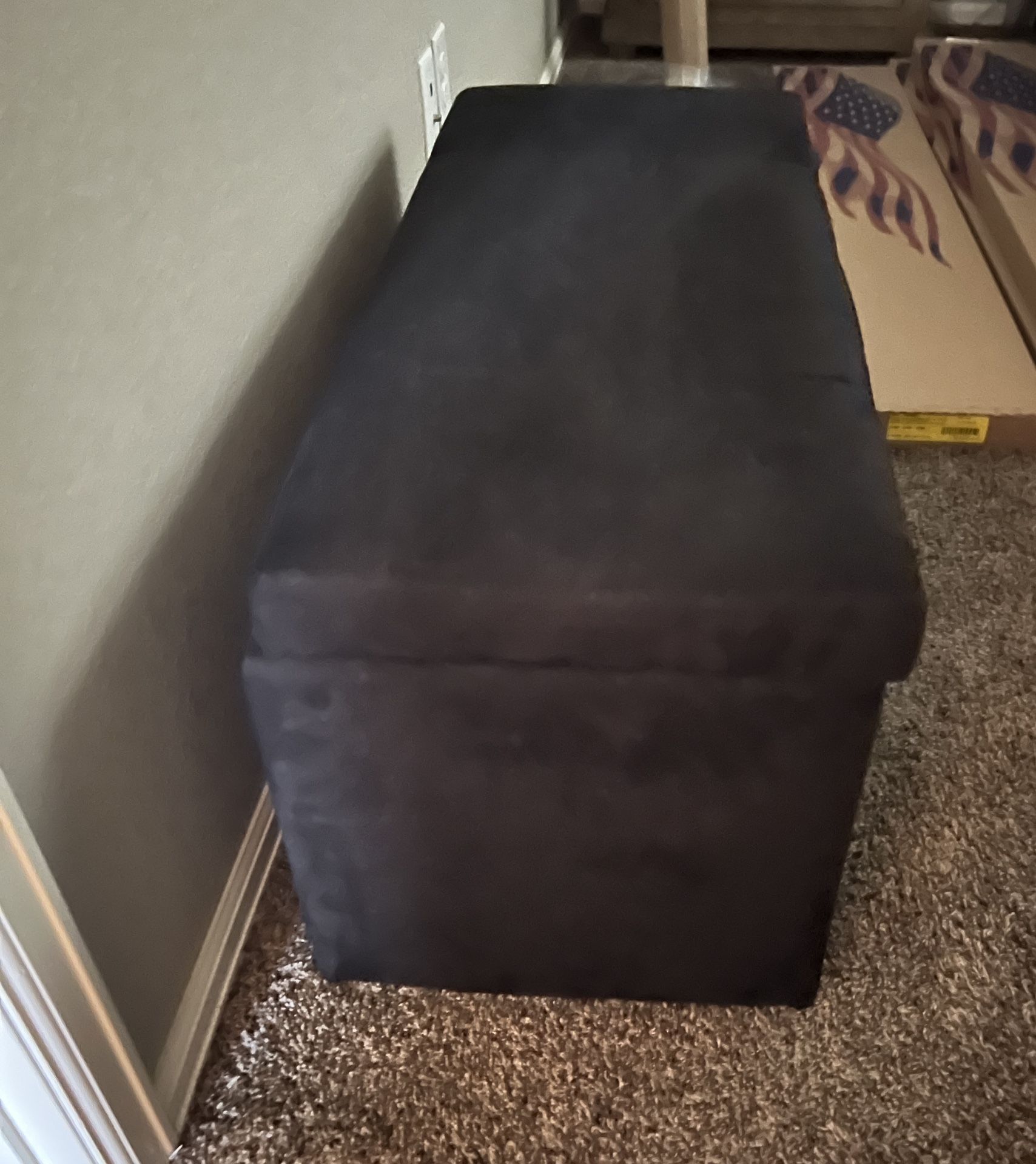 Black Faux Leather Storage Bin