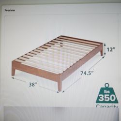 Twin Wood  Platform Bed