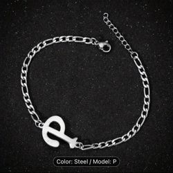 Stainless Steel Initial “P” Bracelet 