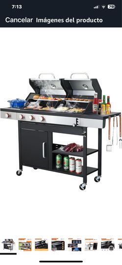 Grill carbon y Gas y hornilla.