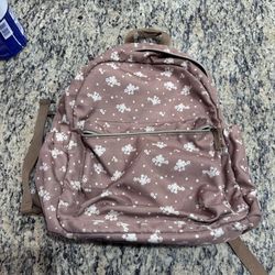 Small Floral Backpack / Mini Daypack (16” x 13”) Front Zip Pocket