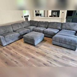 7 Pieces gray color XL  Modular sofa set