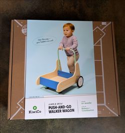 NEW NIB Kiwi Co Push and Go Walker wagon wood wooden