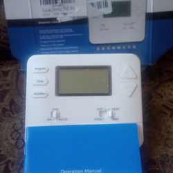 NEW!!! Programmable Thermostat .(White Display)