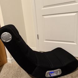 X Rocker Gaming Chair Black Foldable Audio Floor Seat Mesh w Controls POWER CORD