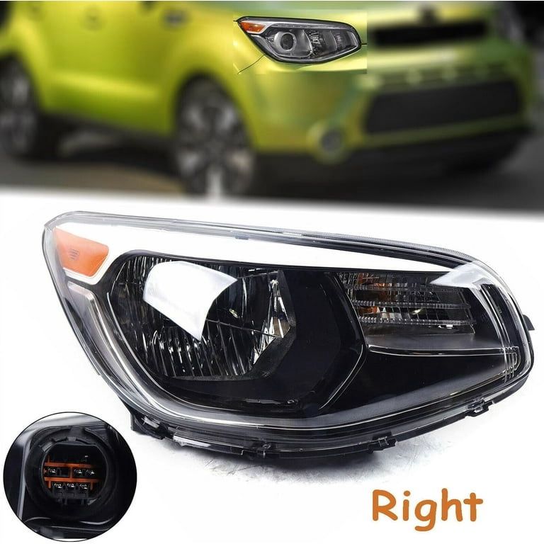 Miumaeov Headlamp for 2014 2015 2016 2017 2018 2019Kia-Soul Headlight Assembly Front Headlamps