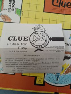 Parker brothers Clue 1949 edition no.45