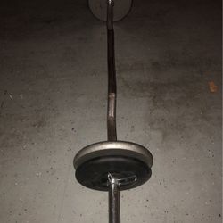 Like New Curl Bar With 40 Pounds Weight