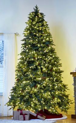 9’ Costco Christmas Tree with White Lights