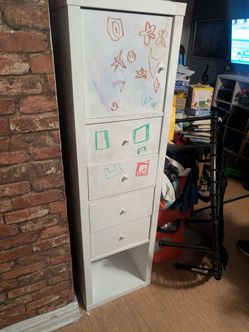 Ikea Kallax 4x1 storage (w/ 2 drawer inserts and 1 door insert)
