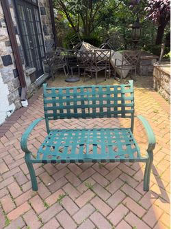 2 antique outdoor benches