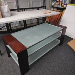 Glass Wood TV Table 60 Inch