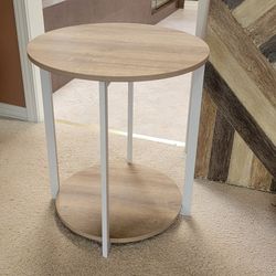 2 Tier Round Wooden Side Table