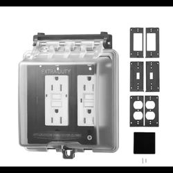 Outdoor Outlet Cover 2Gang Weatherproof Lockable Electrical Outlet Cover 12-in-1
