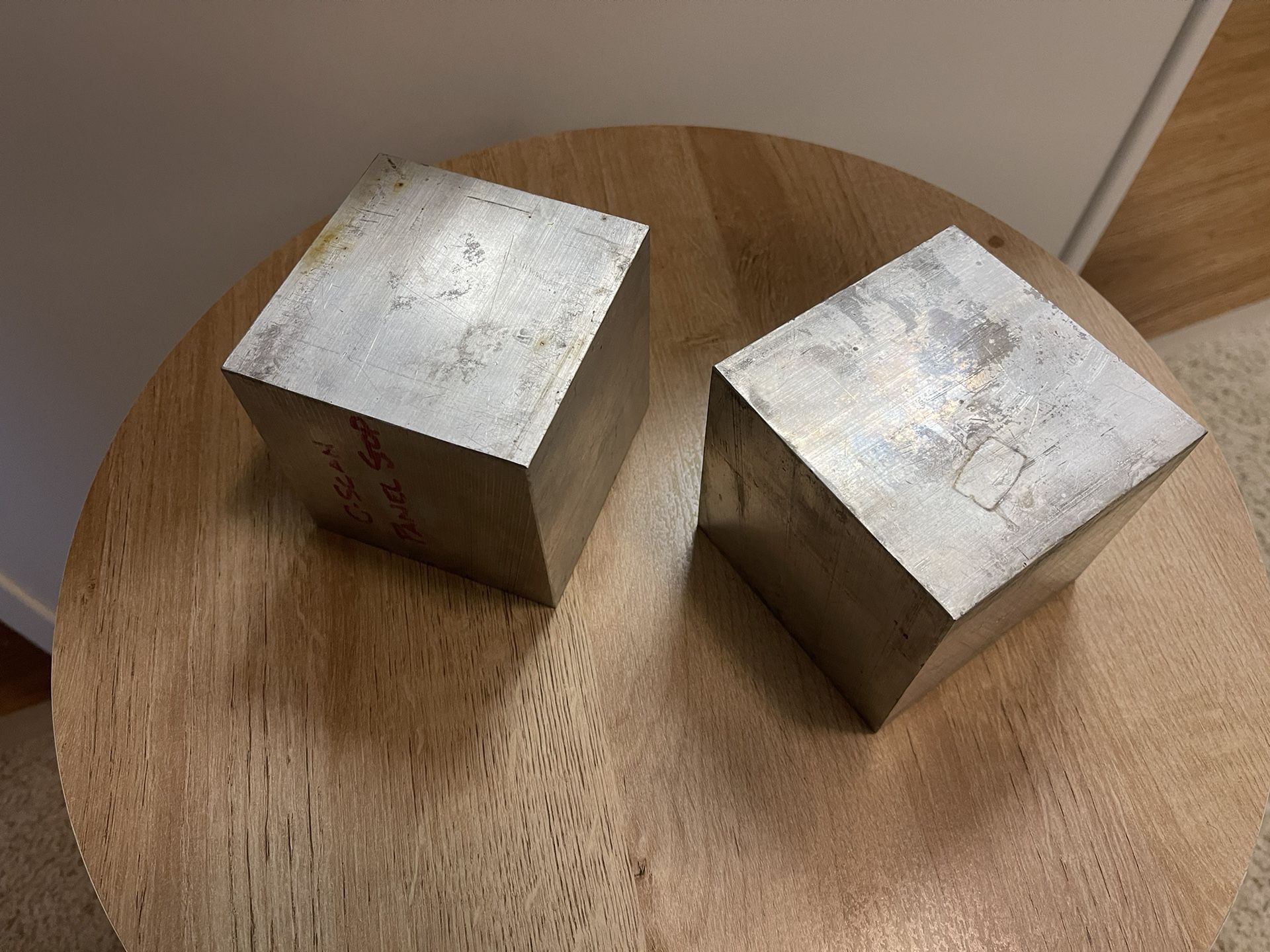 Solid Aluminum Blocks 4” square 