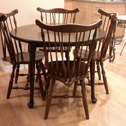 Dining Set Round Table 42 inches, 4 chairs 