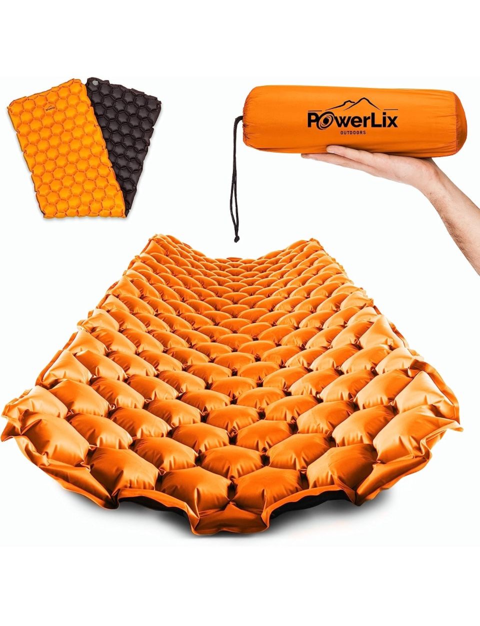 New POWERLIX Ultralight Inflatable Sleeping Pad-Air Mattress for Camping/Backpacking w/Bag and Repair Kit