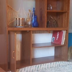 Vintage record storage shelving, bookshelf bookcase cabinet
