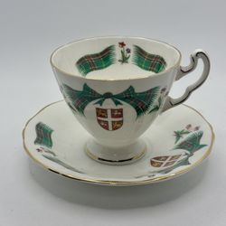 Vintage Royal Adderley Bone China Newfoundland  Tartan Cup & Saucer Set