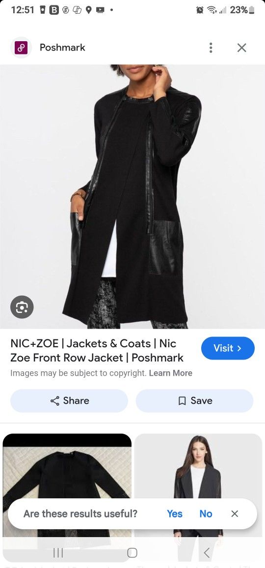 Knit jacket Faux leather