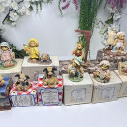 C10 Lot of 10 Cherished Teddies & Mary’s Moo Moos Figurines w/ Original Boxes – Excellent Condition 