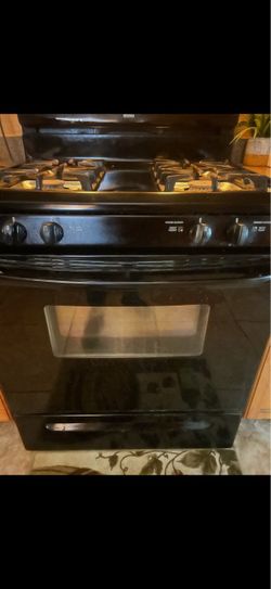Black Gas Range Stove with Oven
