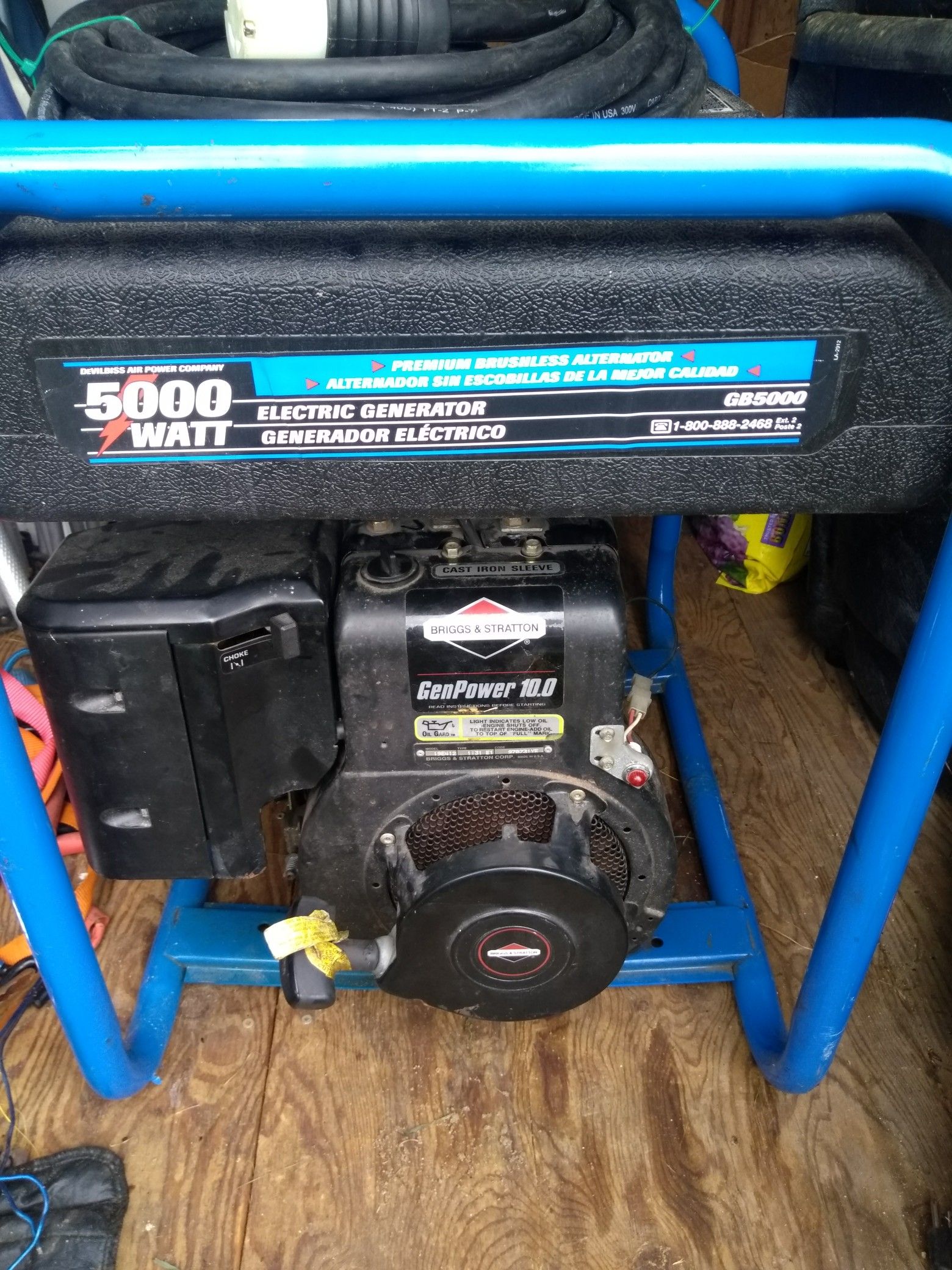 Devilbiss 5000 watt generator