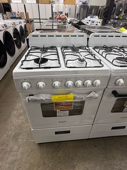 New open box Avanti 24-in 4 burners 2.6-cu ft Single oven gas range Natural Gas (White