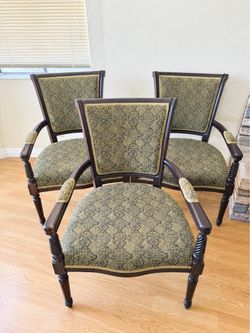 3 Vintage Accent Armchair Chairs for Living Room Office