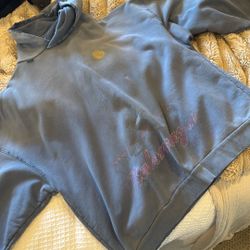 Balenciaga Blue Moon Ripped Hoodie 