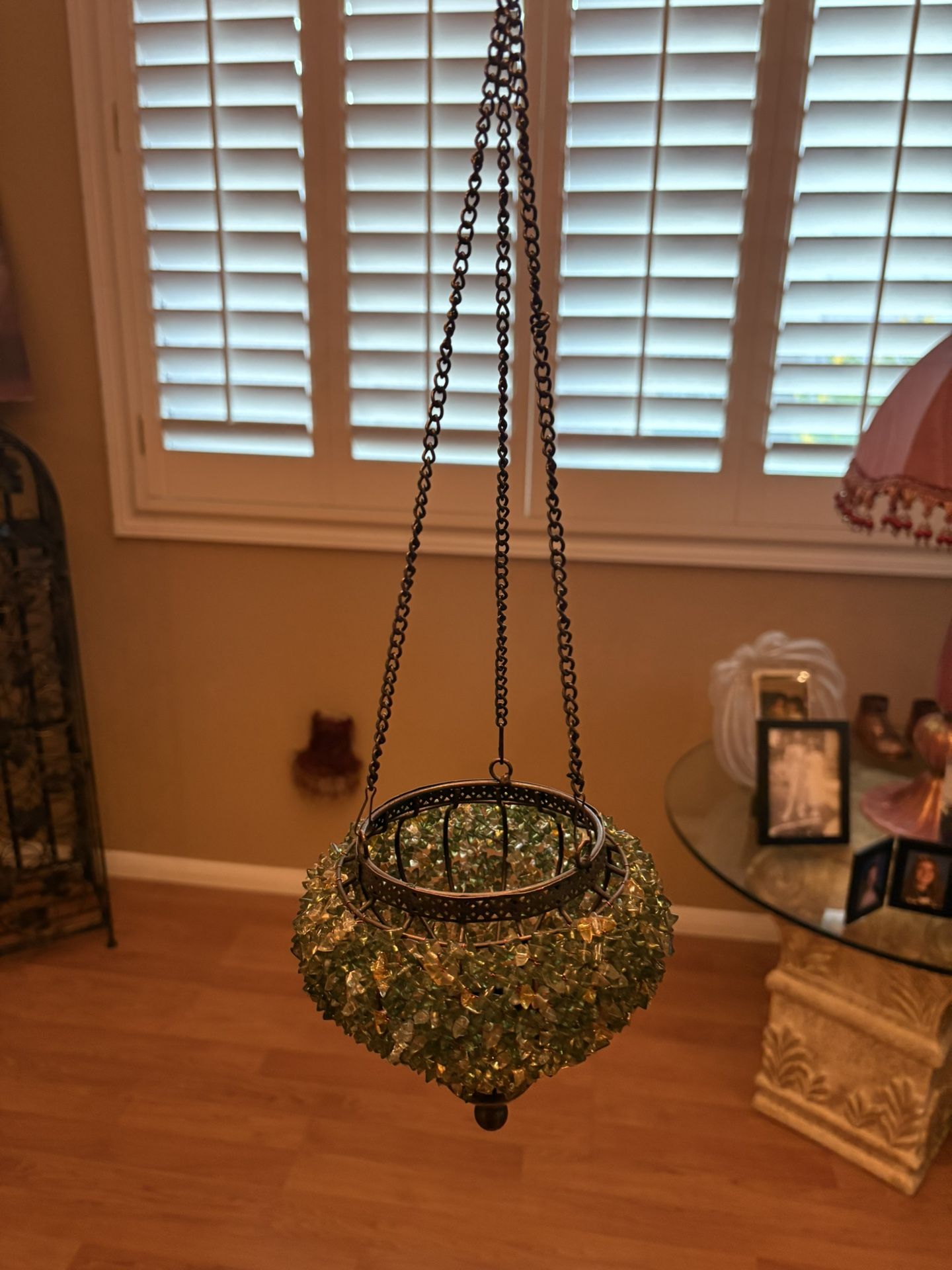 Beaded Hanging Candle Holder