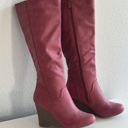 Raspberry Western Boots Size 5.5 New