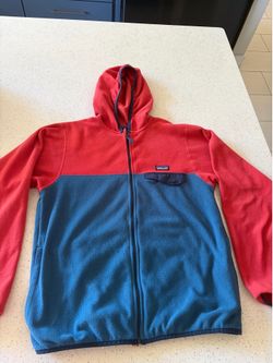Patagonia Kids Synchilla Full-Zip Hooded Fleece Jacket – Red/Blue