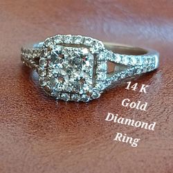 14 K White Gold DIAMOND RING 