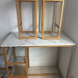 3 Piece dining set (White/Gold)