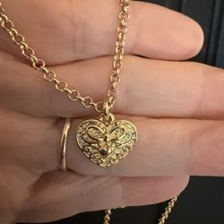 Gold tone Heart Necklace 