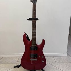 LTD GUITAR - DESIGNED BY ESP MODEL MH-50NT, 6 STRING, RIGHT HANDED, RED AND BLACK
