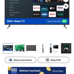 ONN Roku Smart Tv 65in