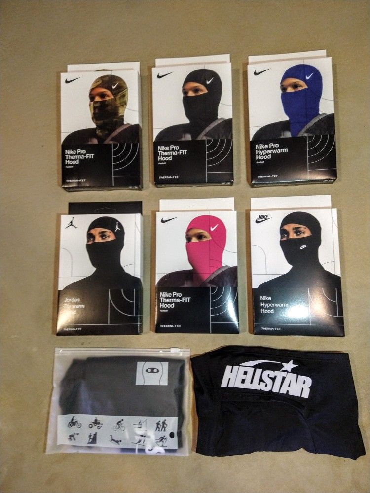 Nike Pro Therma-Fit Hyperwarm Hood Balaclava Face Mask Winter Shiesty Masks x HELLSTAR Mask x Carrera 1014 Scarface Pilot Navigator Sunglasses Gafas