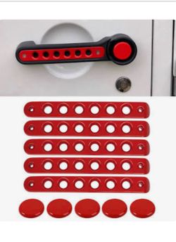 Door handle inserts red color for 2007 to 2017 jeep Wrangler