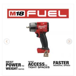 Milwaukee M18 FUEL GEN-2 18V Lithium-lon Mid Torque Brushless Cordless 3/8 in. Impact Wrench with Friction Ring 