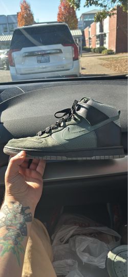 Nike Dunk High Olive Green Suede Sneakers