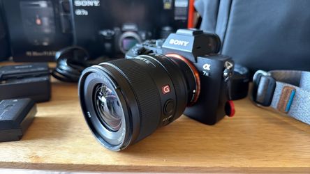 Sony A7iii mirrorless camera with Sony FE 35mm 1.4 GM