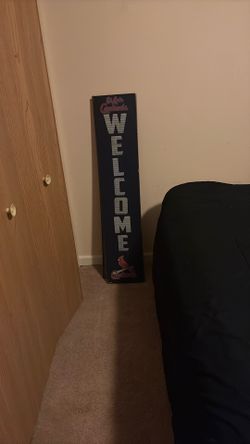 Cardinal Welcome Sign Needs Glued