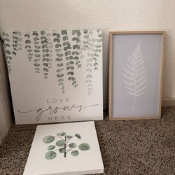 3 piece wall canvas decor set