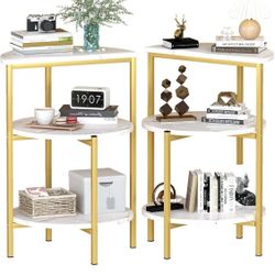 Marble Side Table Set  of 2, End Tables 