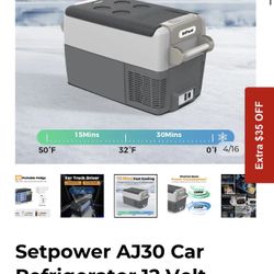 Setpower AJ30 Car Refrigerator 12 Volt Fridge for Semi Truck 32Qt