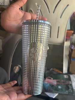Starbucks Silver Grid Studded Tumbler