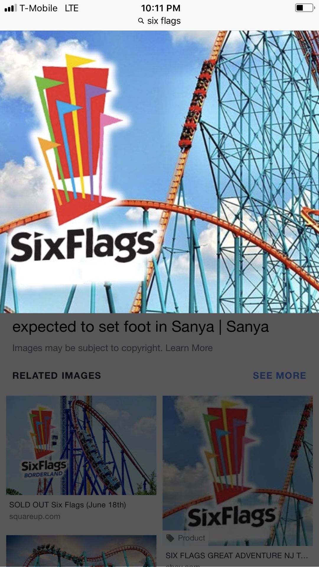 Six flags 2 tickets
