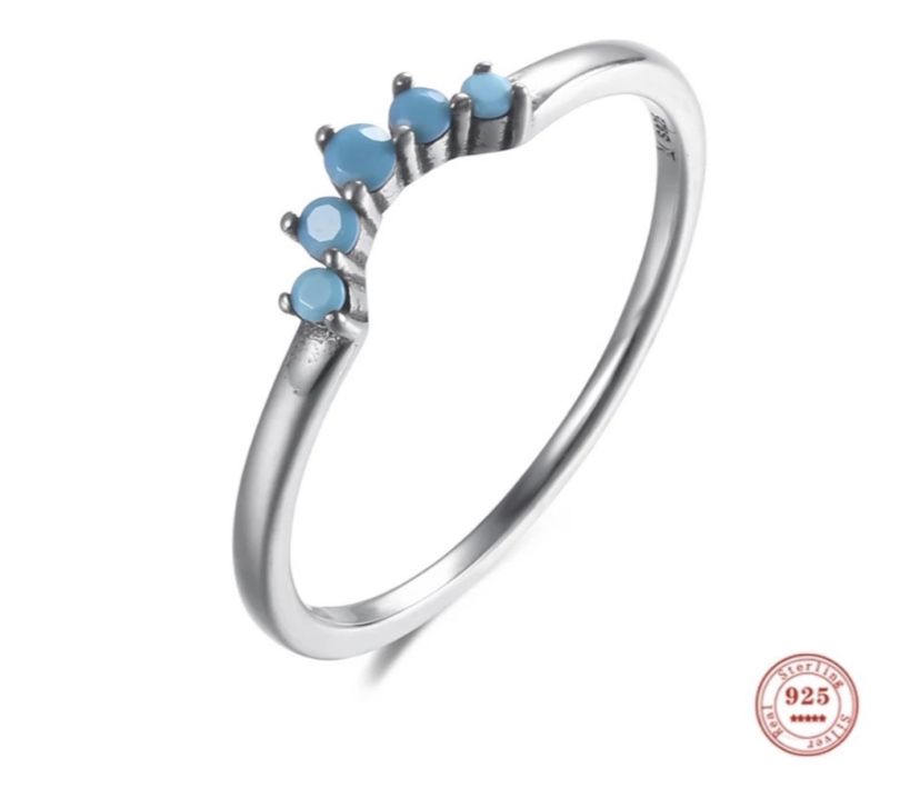 Turquoise Sterling Silver Ring S925 Sz 7 & 8
